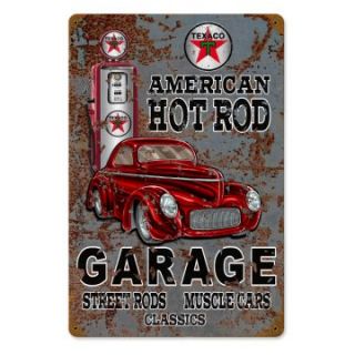 Steve McDonald Hot Rod Texaco Gas Vintage Metal Sign   Wall Sculptures and Panels