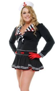 Forplay Women's Deckhand Darling Adult Sized Costumes, Black, Plus Size: Clothing