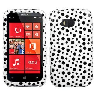 MYBAT NK822HPCIM1034NP Compact and Durable Protective Cover for Nokia Lumia 822   1 Pack   Retail Packaging   Black Mixed Polka Dots: Cell Phones & Accessories