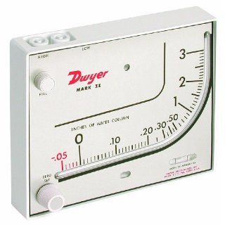 Dwyer Series Mark II Molded Plastic Manometer, Range 0 3"WC, Red oil, 0.826 sp. gr.: Industrial & Scientific