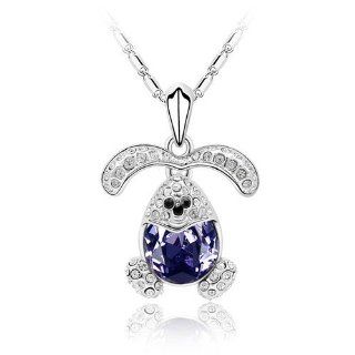Charm Jewelry Swarovski Crystal Element 18k Gold Plated Tanzanite Happiness Bunny Necklace Z#849 Zg4db640: Strand Necklaces: Jewelry