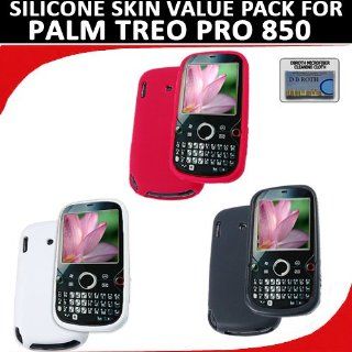 Silicone Skin 3 pc. Value Pack for your Palm Treo Pro 850 (Red, White, Black) Bonus DBRoth Microfiber Cleaning Cloth Included: Cell Phones & Accessories