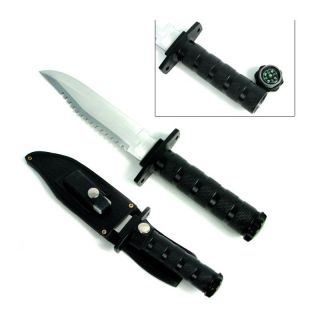 Whetstone Black Survival Knife with Survival Gear   10 in.   Knives