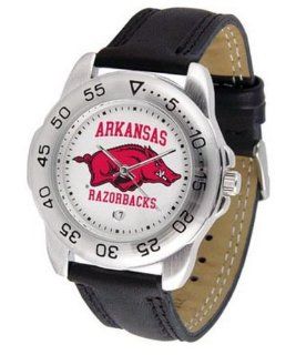 Arkansas Razorbacks UA NCAA Mens Leather Sports Watch : Sports Fan Watches : Sports & Outdoors