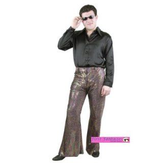 Size Med (40 42) Long Sleeve Black Costume Shirt   Mac Daddy, 70s OR Disco Shirt (ONLY SHIRT): Adult Sized Costumes: Clothing