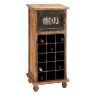 Woodland Imports Hollis Originals Wood Wine Rack Cabinet   15 Bottle   Wine Furniture