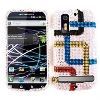 For Motorola Photon MB855 Diamond Bling Case Cover   Piping Pink FD194: Cell Phones & Accessories