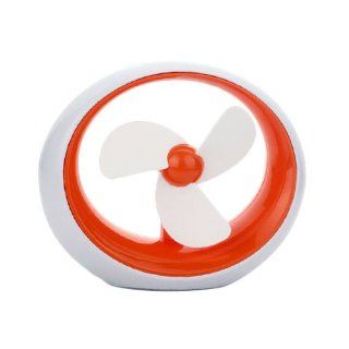 Orange Soft Blades Usb Small Cooling Fan With Smooth Circular Design Usb Or Battery Powered Personal Desk Fan: Computers & Accessories