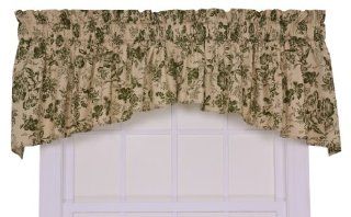 Ellis Curtain Palmer Floral Toile Crescent Valance Window Curtain, Green: Cereal Bowls: Kitchen & Dining