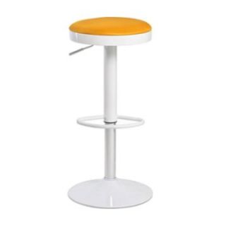 Aeon Furniture Carrie Gas Lift Swivel Backless Bar Stools   Orange   Set of 2   Dining Chairs