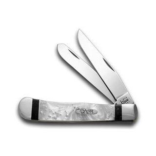 CASE XX Black and White Pearl Corelon Trapper Pocket Knife Knives : Folding Camping Knives : Sports & Outdoors