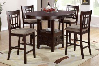 Pesaro 5 Pieces Counter Height Oval Table and 4 Chairs Home & Kitchen