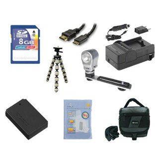 Canon EOS 100D Digital Camera Accessory Kit includes SDLPE12 Battery, SDM 1561 Charger, KSD48GB Memory Card, SDC 27 Case, HDMI6FM AV & HDMI Cable, ZELCKSG Care & Cleaning, ZE VLK18 On Camera Lighting, GP 22 Tripod  Camera & Photo