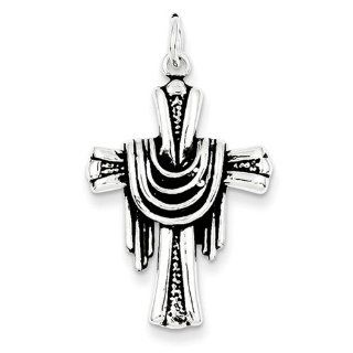 Sterling Silver Antiqued Draped Cross Charm. Metal Wt  2.99g: Clasp Style Charms: Jewelry