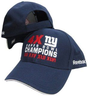 New York Giants Blue 4X Super Bowl Champions Slouch Adjustable Velcro Cap / Hat : Sports Fan Baseball Caps : Sports & Outdoors