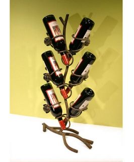 Tuscan 6 Bottle Wine Rack with Rose Leaves   Wine Racks