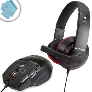 High Precision 7 Button 2000 DPI Optical Mouse and Tactical Gaming Headset with Adjustable Microphone for Battlefield 3 , Call of Duty Black Ops II , Diablo 3 , World of Warcraft and More Games on CyberpowerPC , Alienware , iMac , Microtel and More PC Com