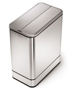simplehuman Fingerprint Proof Brushed Stainless Steel 12.6 Gallon Butterfly Sensor Trash Can   Kitchen Trash Cans