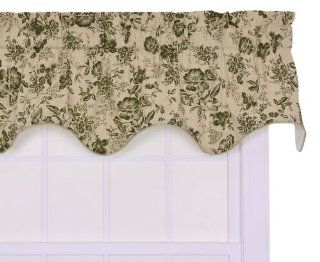Ellis Curtain Palmer Floral Toile Lined Duchess Filler Valance Window Curtain, Green: Cereal Bowls: Kitchen & Dining