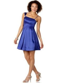 Trixxi Women's Strappy Satin Pleated A Line Dress at  Womens Clothing store: Special Occasion Dresses