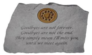 Goodbyes Are Not Forever Memorial Stone With Personalized Insert   Garden & Memorial Stones