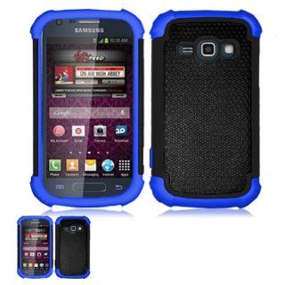 Samsung Galaxy Prevail 2 M840 / Galaxy Ring Black And Blue Hardcore Shield Case: Cell Phones & Accessories