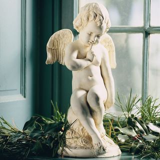 Dover White Whispering Angel Garden Statue   Garden Statues