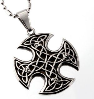 R.H. Jewelry Stainless Steel Pendant, Celtic Knots Cross Jewelry