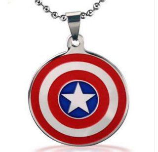 Men's Necklace Men Necklace Titanium Superhero Captain America Avengers Pendant Fashion Necklace Gifts   Personal Necklace Fans