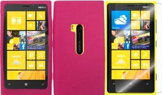 For Nokia Lumia 920 Silicone Jelly Skin Cover Case Hot Pink+LCD Screen Protector Accessory: Cell Phones & Accessories