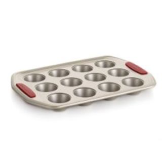 KitchenAid Gourmet Bakeware 12 Cup Mini Muffin Pan with Silicone Grips   Red   Cupcake & Muffin Pans