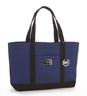 NEW AUTHENTIC MICHAEL KORS LARGE SUMMER EAST WEST TOTE HANDBAG (Navy): Clothing