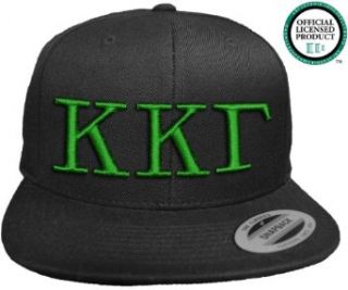 KAPPA KAPPA GAMMA Flat Brim Snapback Hat Green Letters / KKG  Kappa  Sorority Cap: Novelty Baseball Caps: Clothing