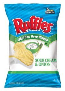 Frito Lay Ruffles Sour Cream & Onion Flavored Potato Chips, 1.875oz Bags (Pack of 28) : Grocery & Gourmet Food