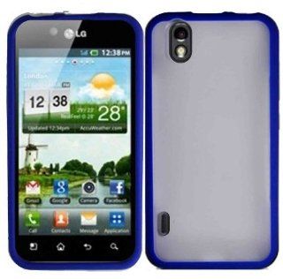 Blue TPU+PC Case Cover for LG Optimus Black P970 LG Marquee LS855 Cell Phones & Accessories