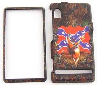 Motorola Droid A855 Camo / Camouflage Hunter Series, Deer on Rebel Flag Hard Case/Cover/Faceplate/Snap On/Housing/Protector: Cell Phones & Accessories