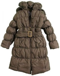 Kelly Kid Girls Fleece Lined Full Length Hooded Jacket with Belt   Sizes 4 18: Clothing