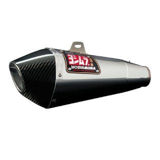 Yoshimura R55 Full Exhaust   Stainless Steel Muffler   Carbon Fiber End Cap , Material: Stainless Steel 1170088: Automotive