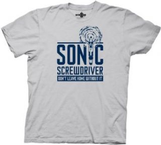 Doctor Who Sonic Screwdriver Don't Leave Home T shirt: Movie And Tv Fan T Shirts: Clothing
