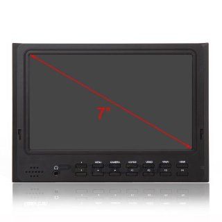 POTOLON New 7"TFT LCD Monitor HDMI IN/OUT AV IN/OUT Advanced Camera Monitor With F 970 NP E6 Battery Plate for Sony Canon Camera: Electronics