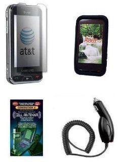 Cell Phone Accessories Bundle for Samsung Eternity SGH A867 (Includes; Premium Black Silicone Case, Rapid Car Charger, Custom LCD Screen Protector, Generation X Antenna Booster): Cell Phones & Accessories