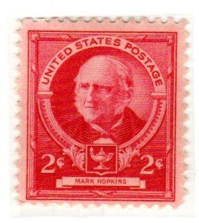 Postage Stamps United States. One Single 2 Cents Rose Carmine, Famous Americans Issue, Educators, Mark Hopkins, Dated 1940, Scott #870. 