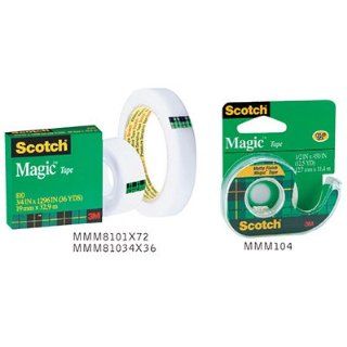 Scotch Magic 810 Office Tape, refill roll, 1/2" x 2592" 3" core MMM81012X72 : Clear Tapes : Office Products