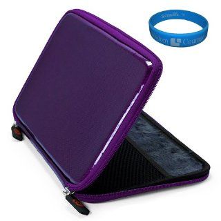 Purple EVA Carbon Fiber Durable Protective Hard Cube Carrying Case with Soft Lushly Interior Fur Padding for  Kindle Fire 7 inch Multi Touch Screen Tablet   8GB Android Wireless (Wifi) Tablet + SumacLife TM Wisdom Courage Wristband: Kindle Store