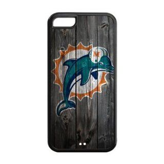 iPhone 5C Case   Wood Look NFL Miami Dolphins Apple iPhone 5C (Cheap IPhone 5) TPU Case Cell Phones & Accessories