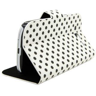 MORTON Diary Style Polka Dots Leather Flip Case for Samsung Galaxy S3 i9300   white: Cell Phones & Accessories
