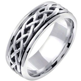 14K White Gold Women's Celtic Infinity Knot Wedding Band (6.5mm): Jewelry