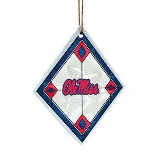 NCAA Ole Miss Rebels Art Glass Ornament  Sports Fan Hanging Ornaments  Sports & Outdoors