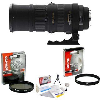 Sigma APO 150 500mm F/5 6.3 DG Telephoto Lens for Canon EOS + Opteka UV Filter + Opteka CPL Filter + Opteka 5 Piece Cleaning Kit : Camera Lens Filter Sets : Camera & Photo