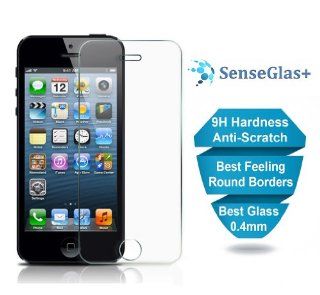 Senseglas+ Premium Tempered Glass Screen Protector for iPhone 5 (0.4mm Round Edge) Cell Phones & Accessories